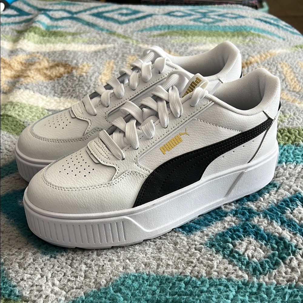 Puma Women's White and Black Sneakers, 8, NWOT